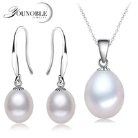 wedding real freshwater natural pearl set for womentrendy white pearl necklace earring set jewelry anniversary gift