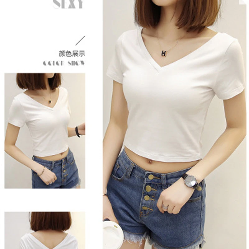 Футболка женская с V образным вырезом и коротким рукавом Новинка лета 2020 Женская