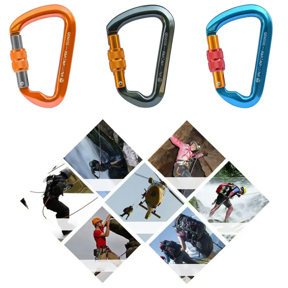 30KN винтовой дверной замок Карабин D образного типа кольцевой крючок оборудование