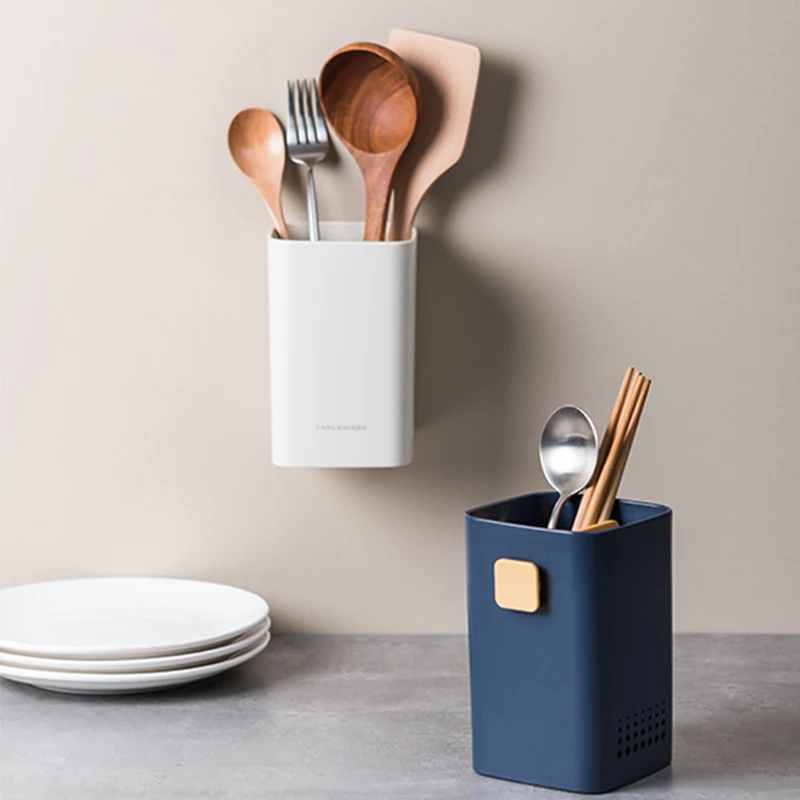 Настенный нож Вилочные палочки для хранения Контейнер Сливной держатель