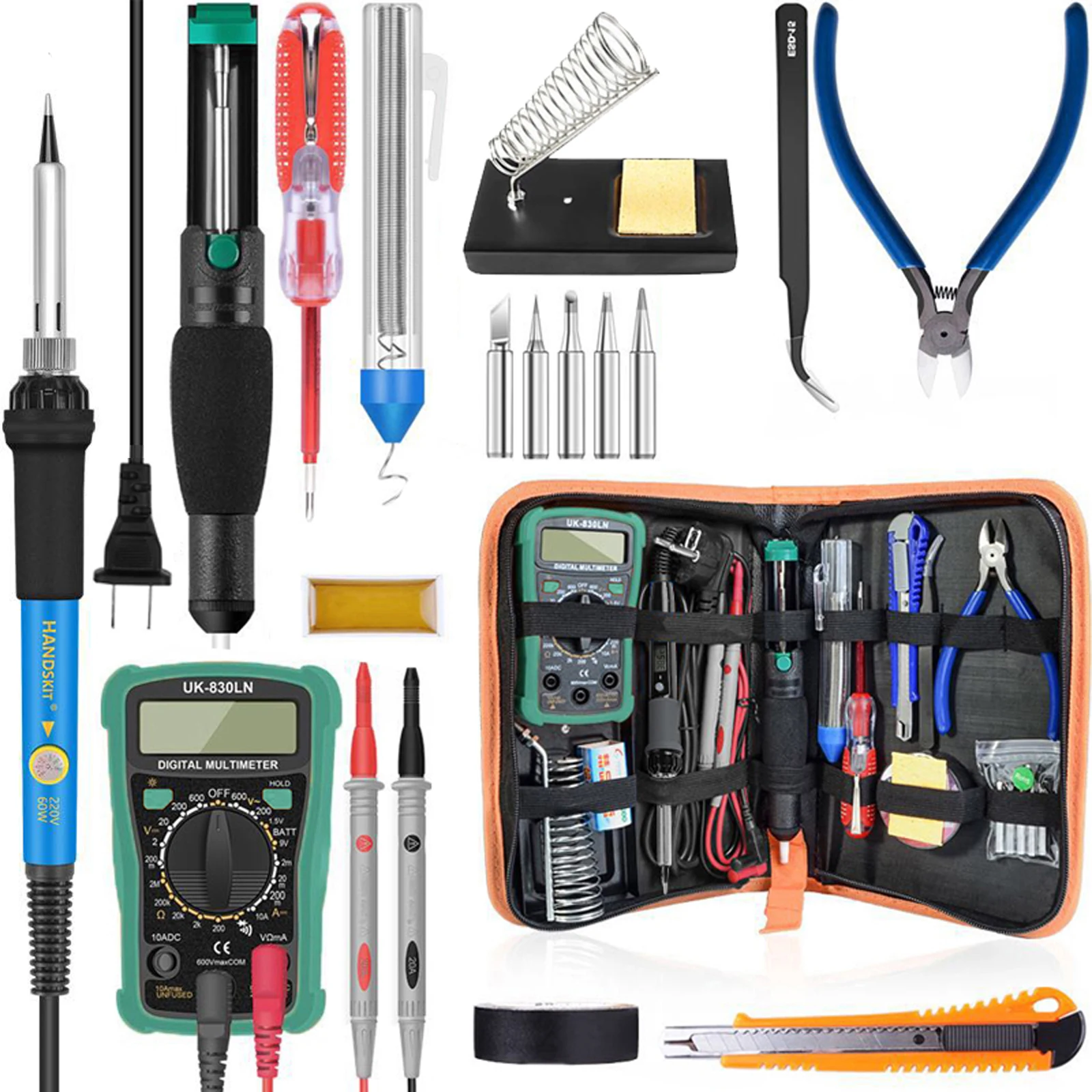 

60 Вт Цифровой 200-450 ℃ набор паяльника с регулируемой температурой электрический мультиметр сварочный инструмент для демонтажа насоса прост...
