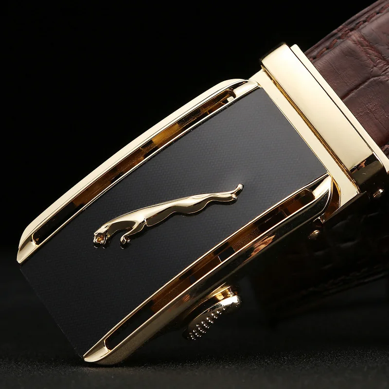 

Male Crocodile Belt Leisure Time Waist Jaguar Business Affairs Man Genuine Leather Automatic Buckle Trend ceinture homme men's
