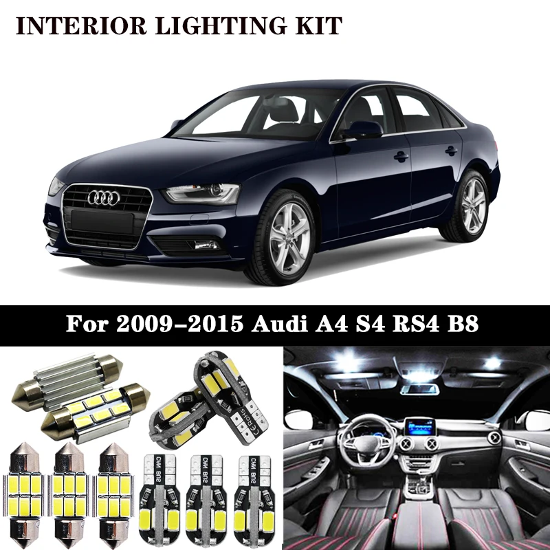 Светодиодная лампа для салона Audi A4 S4 RS4 B8 Quattro Sedan (2009 2015) 17 шт.|Сигнальная лампа| |