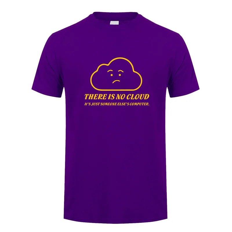 Purple Omnitee Лето нет облака футболки для мужчин хлопок o-образным вырезом с коротким рукавом это просто чужая футболка с компьютером OZ-343 - Цвет: Purple