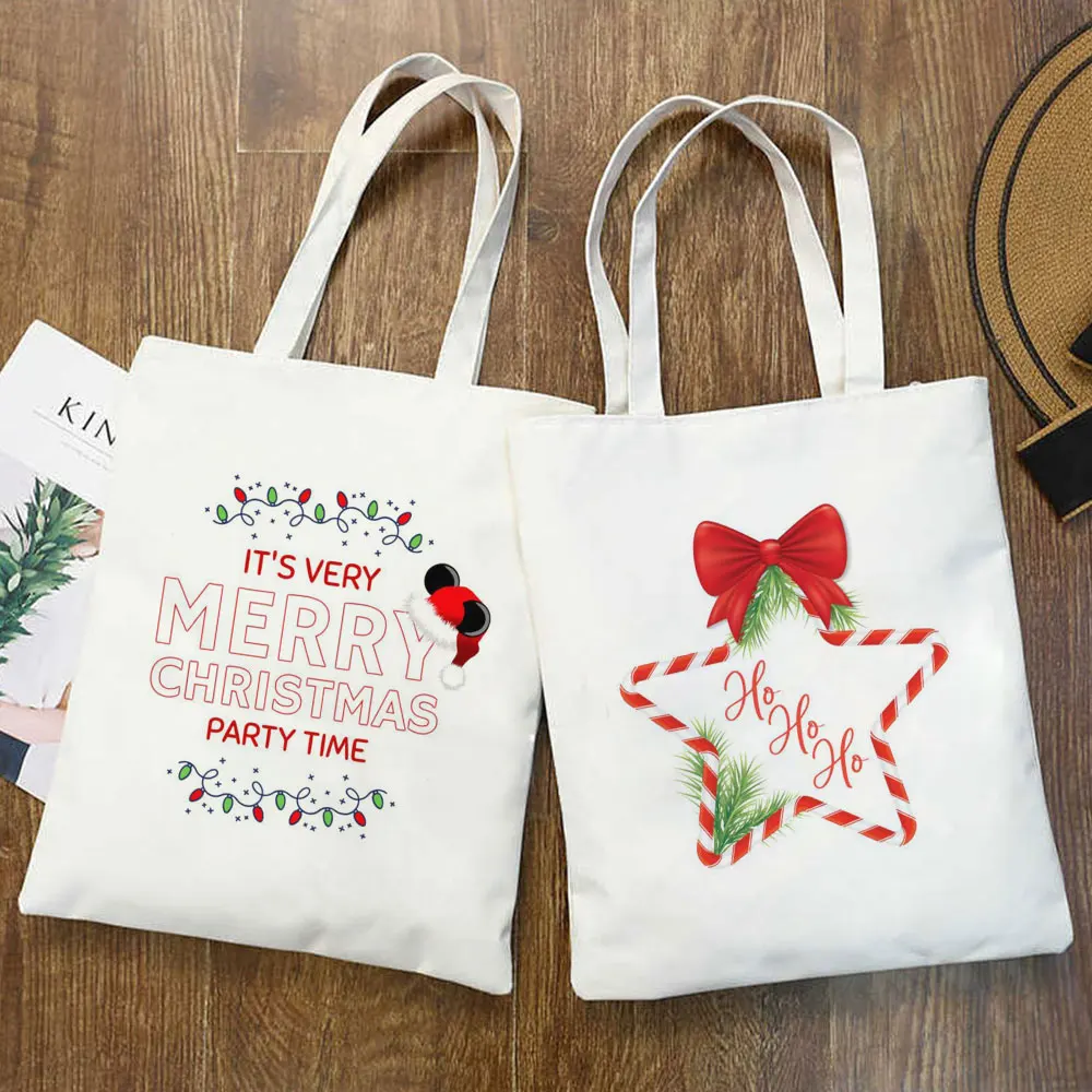 

Christmas Blessing Graphics Casual Harajuku Female Shoulder Canvas Bag Ins New Large Capacity Tote Reusable Ladies Shopping Bags