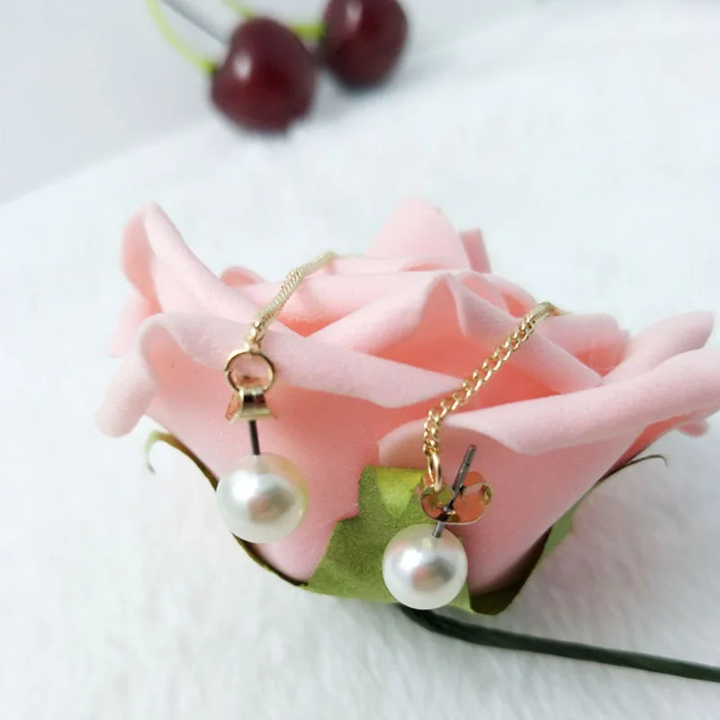 Женские Висячие серьги с перьями и листьями модные имитацией жемчуга простые