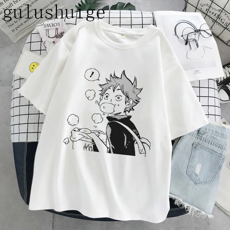 

Винтажная футболка в стиле 90-х Tumblr, Мужская футболка Haikyuu Kuroo с японским аниме Bokuto Manga, футболка унисекс с мультяшным графическим принтом