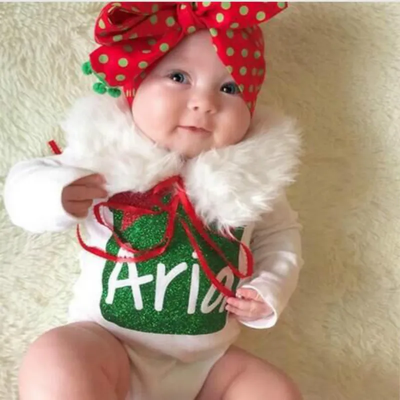 Рождественские боди с длинными рукавами для девочек одежда детские комбенизоны
