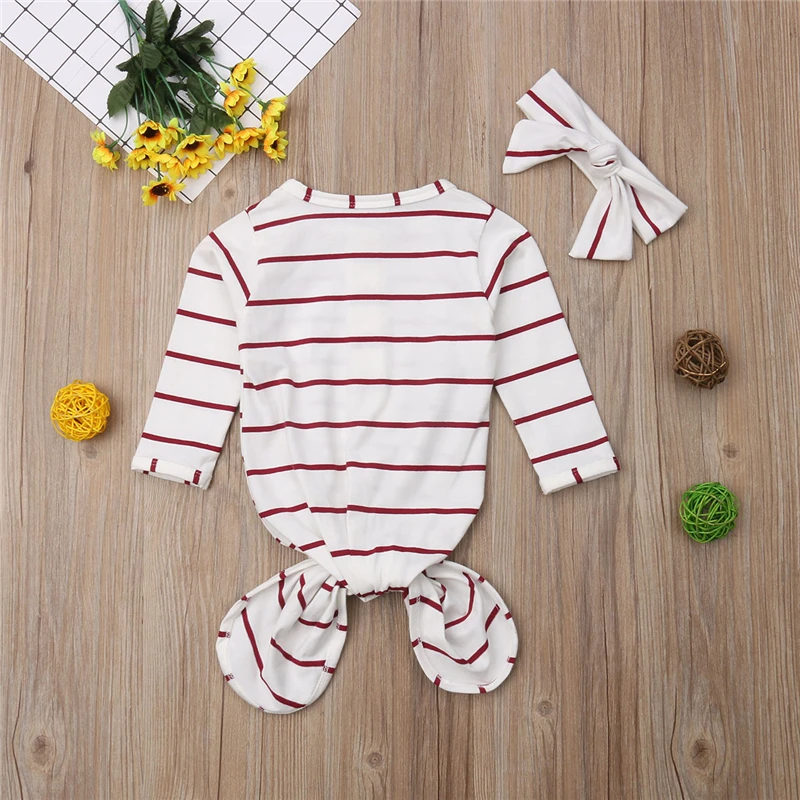 AA 2Pcs Cute Baby Rompers Cotton Button Striped Infant Jumpsuit Baby Long Sleeve Romper Boys Girls Jumpsuit Toddler Romper