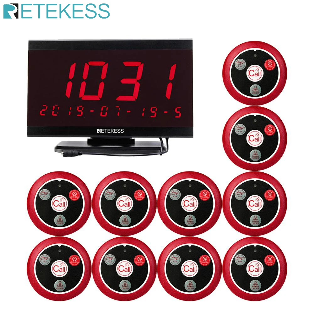 Приемник хост Retekess TD105 999CH 10 шт. кнопка вызова T117 система ресторанов пейджер
