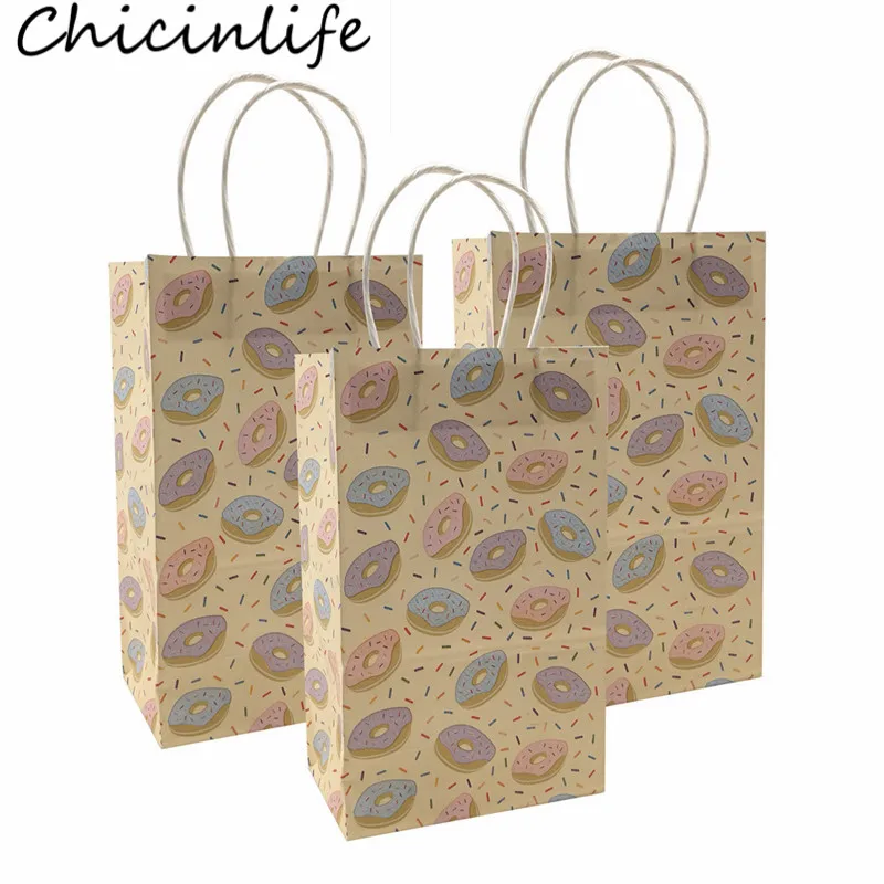 Chicinlife 5 шт пончик крафт бумажные мешки дети день рождения украшение партия