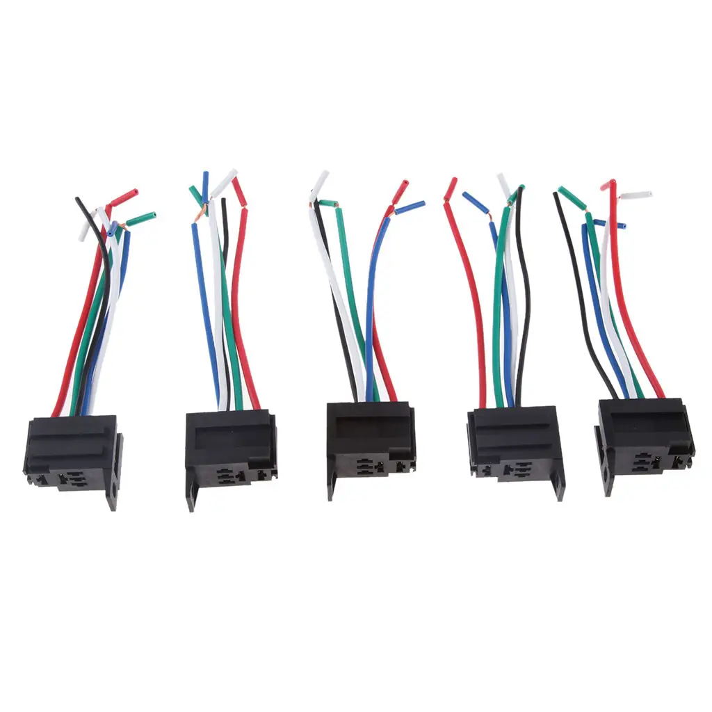 

5 Pieces 12V Female Head Relay Plug Socket Wire Harness Extension Connector