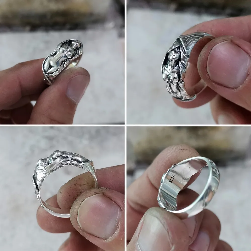 Sexy Naked Angel Ring 925 Sterling Silver Charms Biker Punk TA162 US Size 7~15 | Украшения и аксессуары