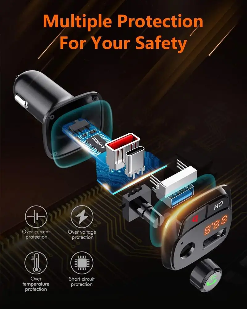 Автомобильный беспроводной Bluetooth Mp3 музыкальный плеер Fm передатчик