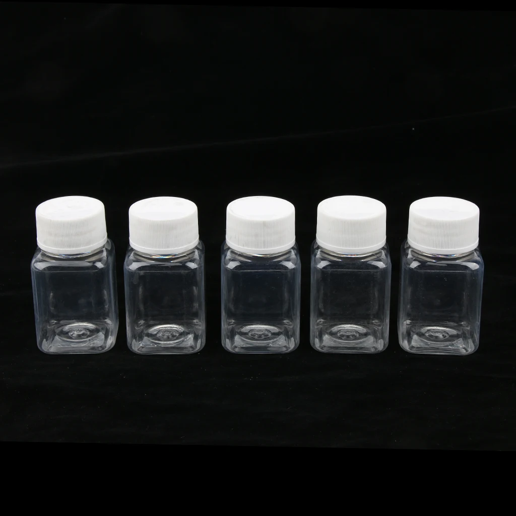 

PET Medicine Sample / Specimen Square Bottle Vial Container Pot, 80ml