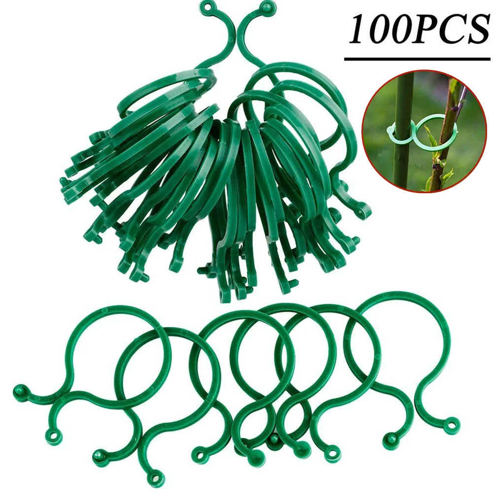

100 Pieces Plant Climbing Fastener Tied Fixture Vine Bundled Buckle Hook Garden Plant Clips Tomato Flowers Fixed Support Clip
