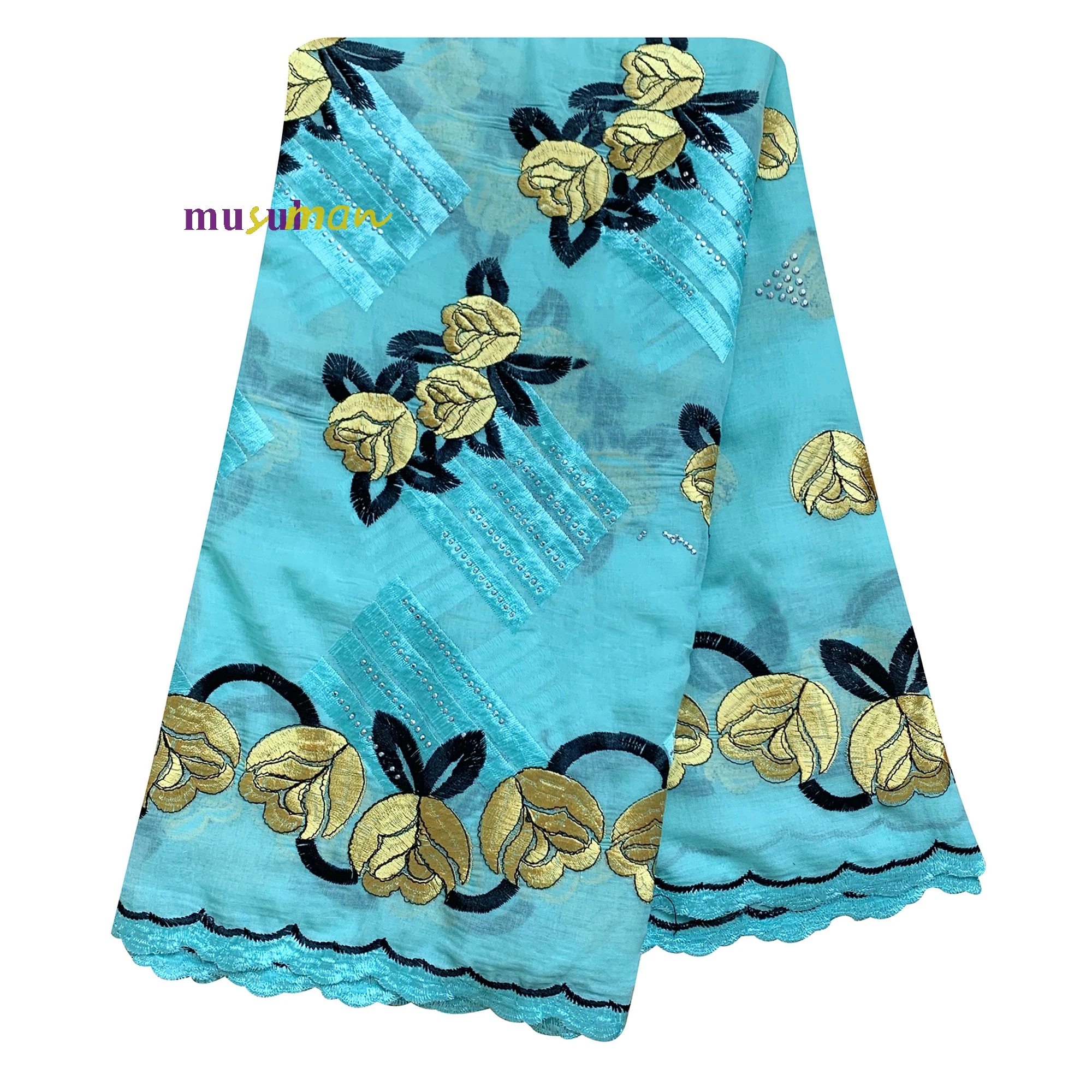 

African Women Cotton Twin Color Floral Scarf Dubai Isalmic Headtie Big Size Scarf Wraps Shawls BW04