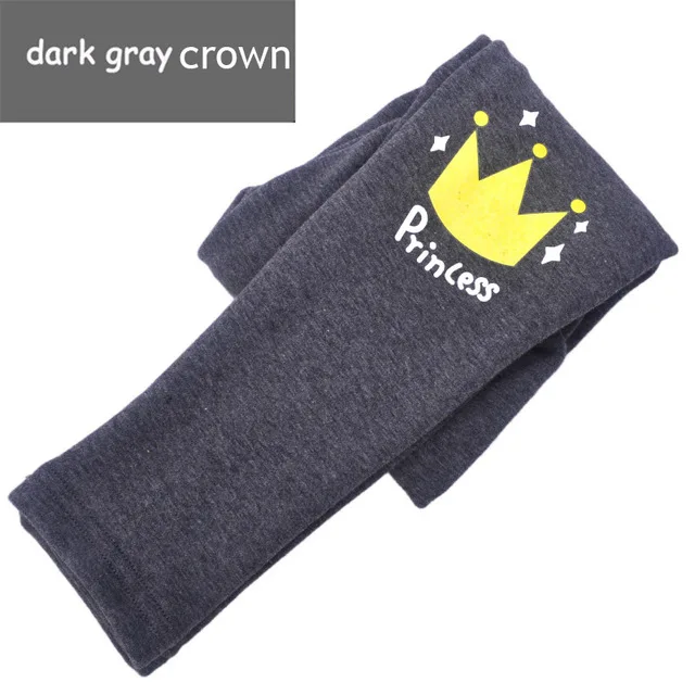 gray crown Зимние леггинсы для девочек; плотные теплые штаны; детские длинные брюки; детская облегающая одежда с героями мультфильмов; зимние леггинсы; От 4 до 14 лет для девочек - Цвет: gray crown