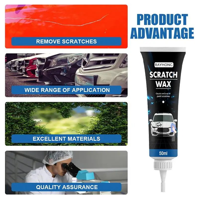 

50ml Car De-scratch Wax Scratch Polishing Abrasive Mirror Car Scratch Repair Refurbishment Cream Sponge for Car Beauty Repairing