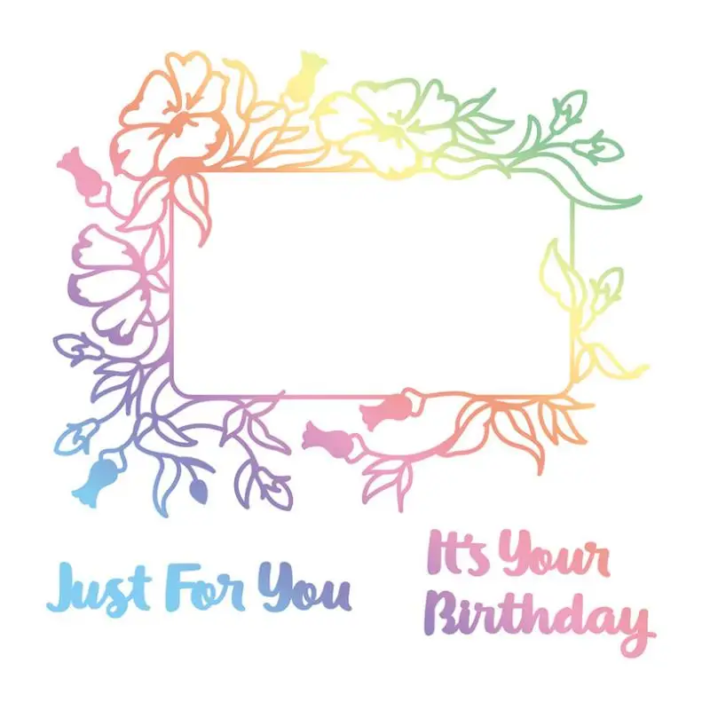 Металлические Вырубные штампы Цветочная рамка английские слова металлическая