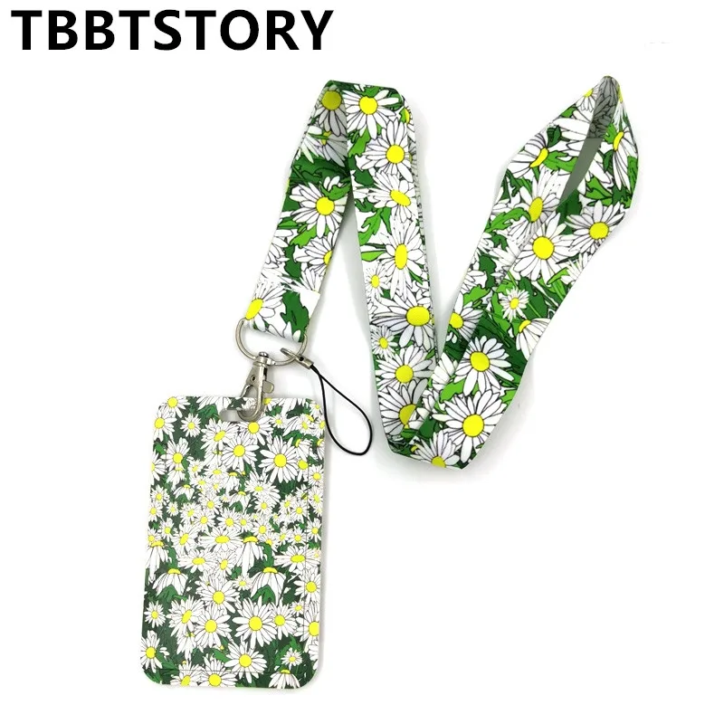 

Daisy Flowers Creative Lanyard For Keys Neck Straps Gym USB ID Card Badge Holder Keycord Webbing Ribbon Keychain Lanyards