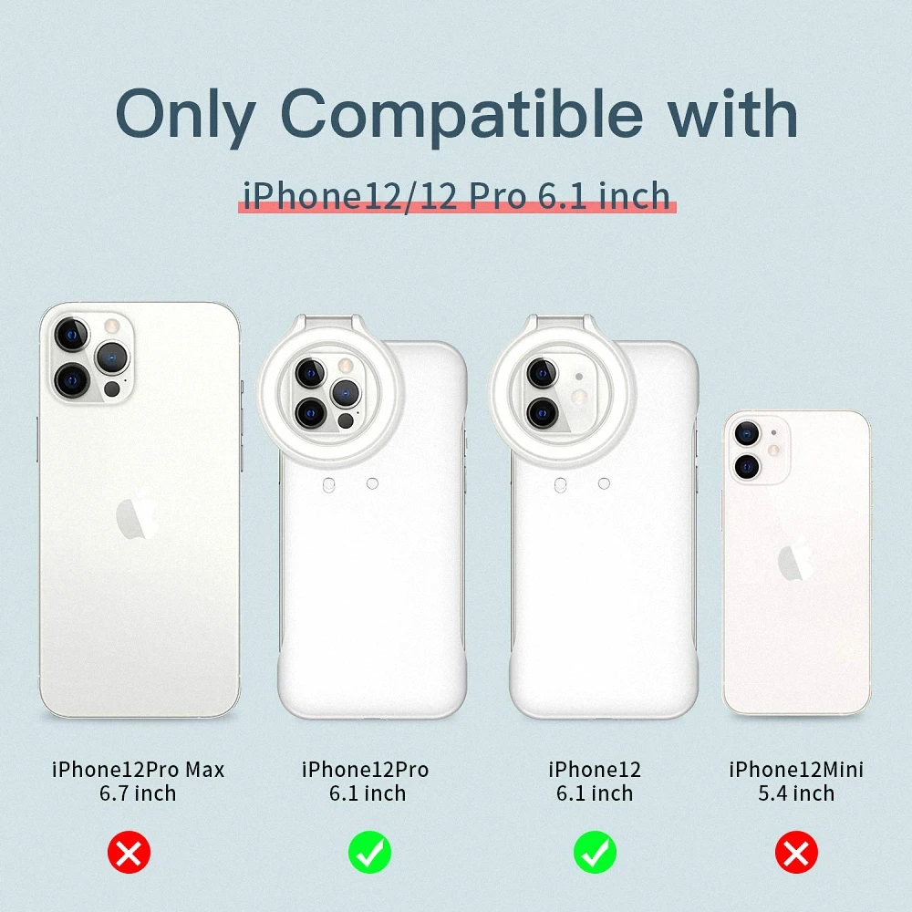 

Night Selfie Fill Light Case Cover for iPhone 12 iPhone 12 Pro Can be Live Stream /Make up Tiktok