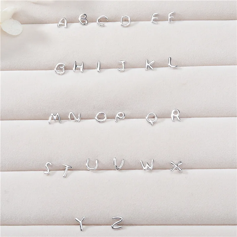 

S925 Sterling Silver Earrings Fashion Personality Optional 26 English Letters Earrings for Boys and Girls Couples Ear Jewelry