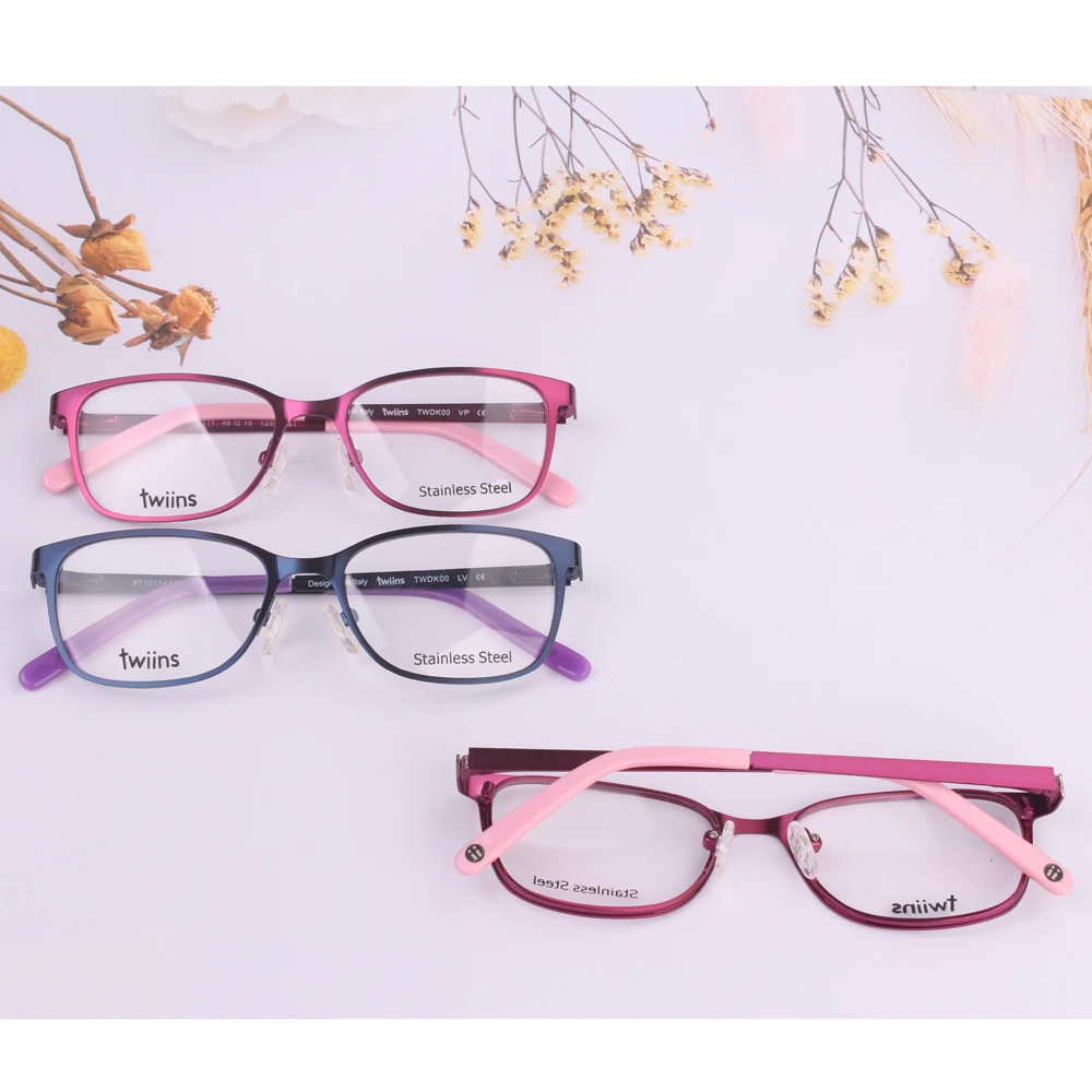 wholesale kids glasses red blue for 6-10 years children montures de lunette for reading book computer Silicone stipule full rim