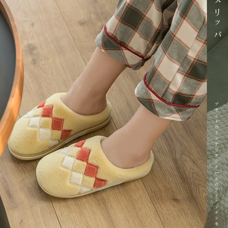 Couple cotton slippers home slippers men thick bottom warm cotton slippers plush cotton slippers women Warm slippers
