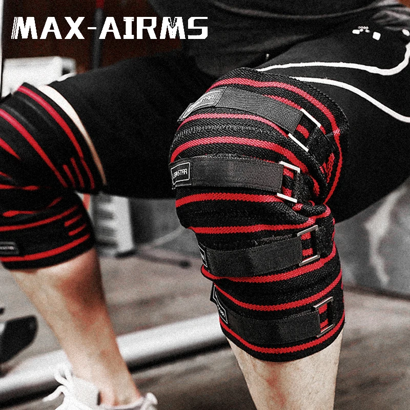 Maxairms регулируемая поддержка колена намотки наколенники Crossfit спортивные