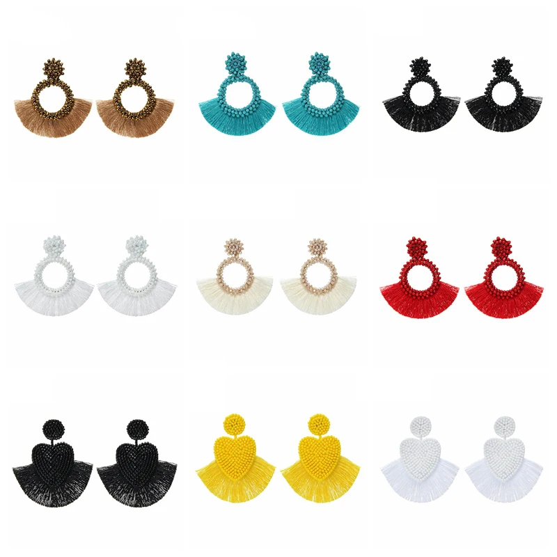 Женские серьги ROYALBEIER модные серьги-капельки с кисточками и в богемном стиле для