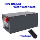 Литий-Железный аккумулятор Lifepo4 36 в 90 Ач 100 Ач 120 Ач для тележки для гольфа EV AGV вилочный погрузчик пищевой грузовик умный робот + зарядное устройство 10 А