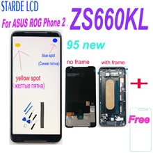 B Grade 6.59 For ASUS ROG Phone 2 Phone2 PhoneⅡ ZS660KL LCD Display Touch Screen Panel Digitizer Assembly with Yellow Spot