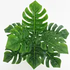Зеленое искусственное растение реалистичные украшения дома ткани моделирование монстера листва лист для стол Декор не настоящие Пластик растения