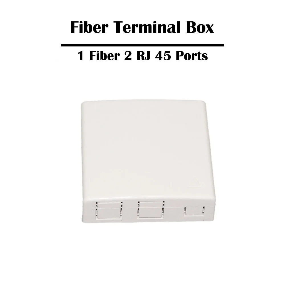 

Optic Fiber Terminal Surface Box Data Information 1 Fiber 2 RJ 45 Ports Networking FTTH Ethernet