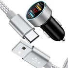 Автомобильное зарядное устройство с двумя USB-портами для Samsung A50 A70 A51 A71 A20 A21S A31S M40 S20 EF S10 S9 S8 Plus