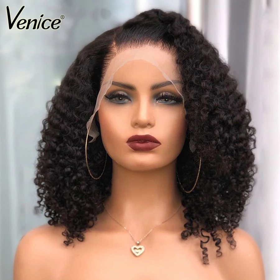 

Венеция волос Боб Кружева передние парики для черных женщин бразильские человеческие волосы на сетке передние парики предварительно выщип...