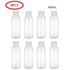 Прозрачные ПЭТ бутылки для напитков 300350400 мл, пластиковые пустые контейнеры для хранения мягких напитков, банки для бутылок с крышками для сока и молока