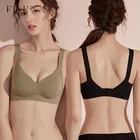 Женский бесшовный бюстгальтер FINETOO S-3XL, большие размеры, беспроводной бюстгальтер, сексуальный бюстгальтер без бюстгальтера с глубоким v-образным вырезом, удобный бюстгальтер, женские бюстгальтеры с подкладкой, же