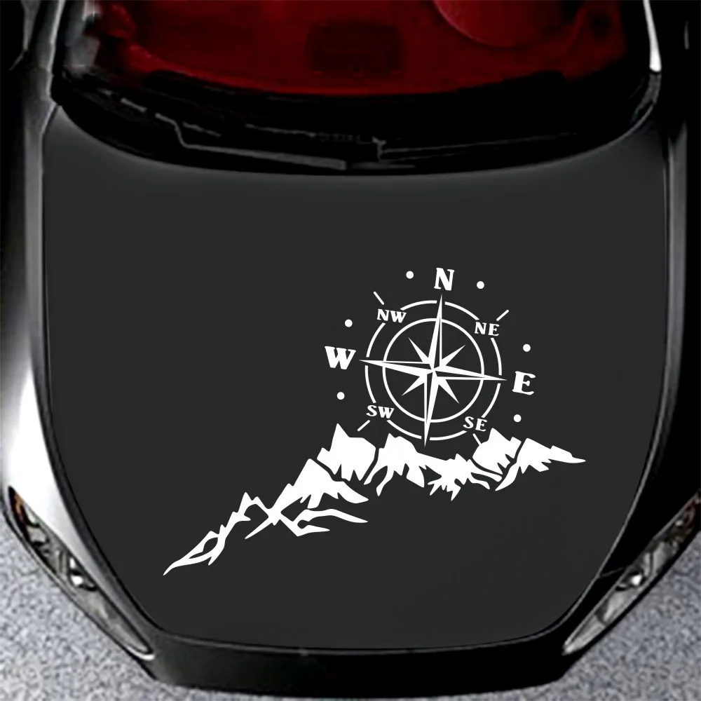 

For Car Hood Graphics Side Door Mountain Vinyl White 65cm X 35cm Accessories Auto Decal