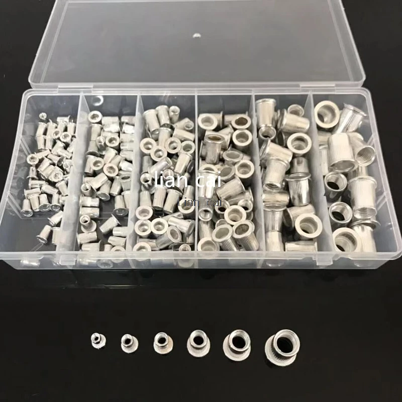 190 шт алюминиевый сплав Rivnut плоская головка Резьбовая вставка крышка M3 M4 M5 M6 M8 M10