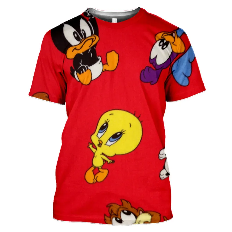 

Polyester short sleeve T-shirt for boys and girls, 3D cartoon rabbit printing fashion T-shirt, children's cartoon T-shirt clothi