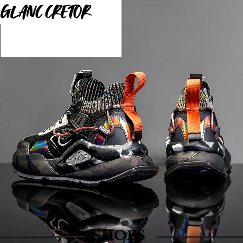 

Breathable Sport Shoes Mans Sneakers High Elasticity Adult Male Casual Shoes High Top Men Shoes Lightweight Men's Running Shoes