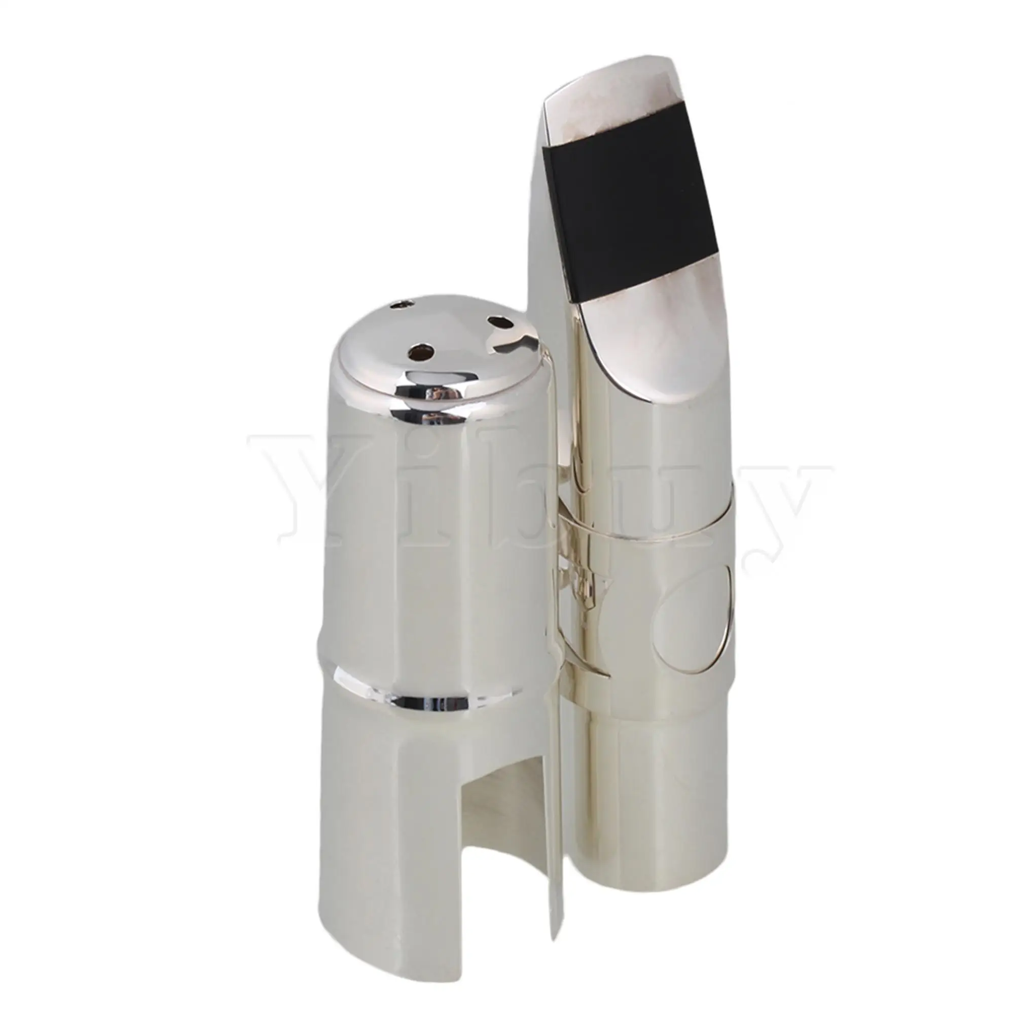 

Yibuy #7 Nickel-plated Sax Mouthpiece with Cap Ligature for E-flat Alto Saxophone