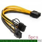 Кабель, 5 шт.партия, 8-контактный разъем ЦП для двух PCI-E PCI Express 8p( 6 + 2 контакта), кабель питания 18AWG для графики для BTC