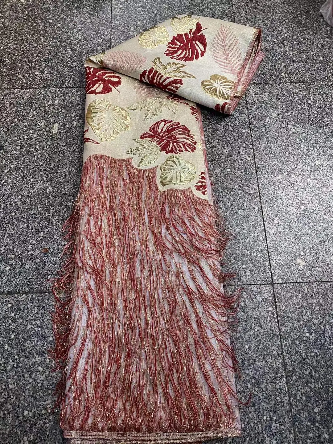 Популярный новый жаккард парчовая кружевная ткань Лидер продаж африканский тюль