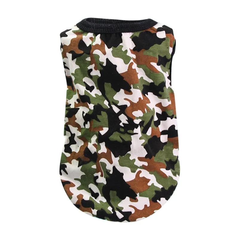 Футболка для собак и кошек одежда жилеты хлопковая щенков камуфляжная