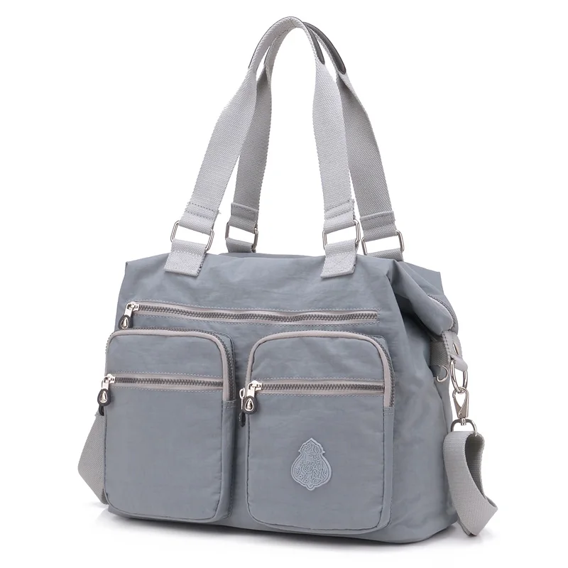 Серый Роскошная женская нейлоновая сумка через плечо, женская сумка Bolsa Feminina, водонепроницаемая сумка с высокой вместительностью для путешествий, женская сумка через плечо - Цвет: Серый