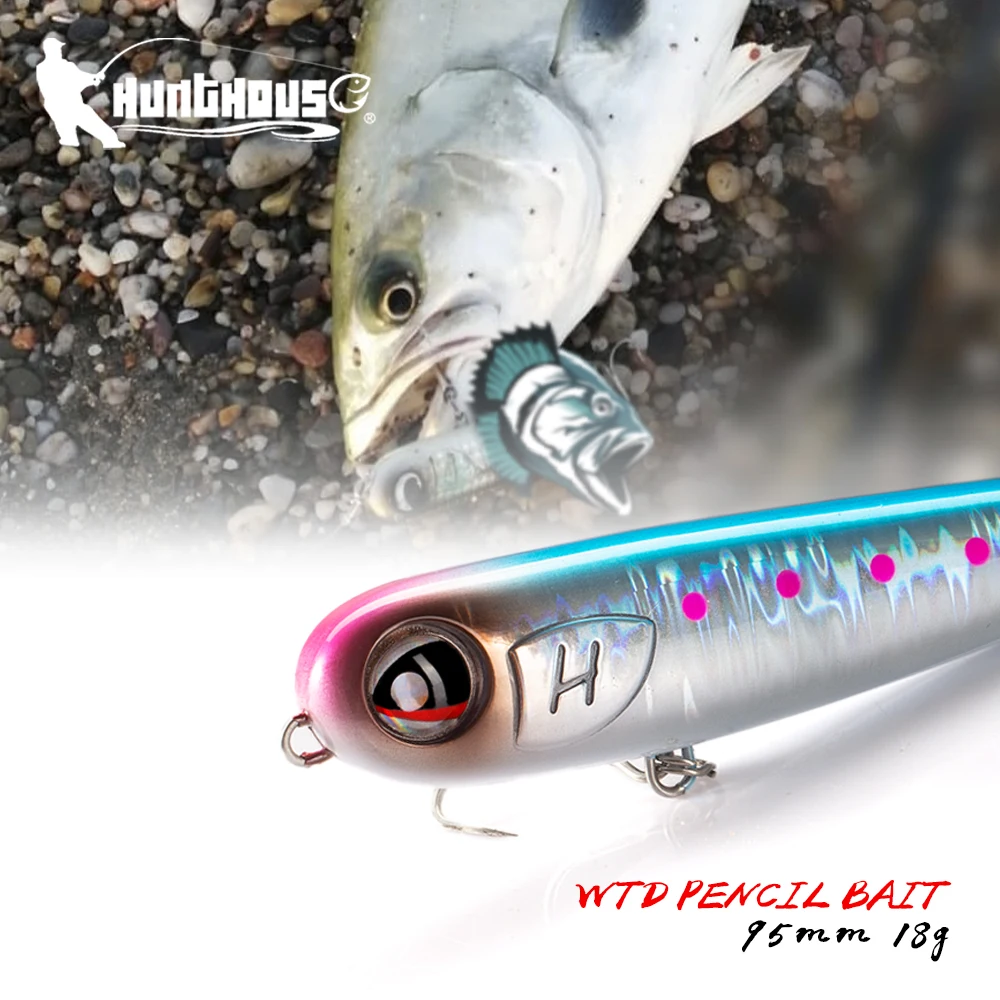 Hunthouse плавающий Карандаш воблер для рыбалки WTD 95 мм/18 г приманка морской воды