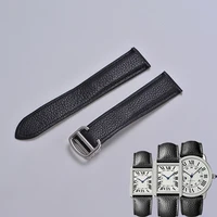 watch band for cartier tank solo men lady deployant clasp strap watch accessories genuine leather soft watch bracelet belt